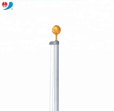 China Commercial Grade 16FT 20 Ft 25 Ft Flag Pole Kit 5 Sections Diameter 50mm Aluminum Telescopic Aluminum Flagpole With Golden Ball Top/Jumbo Flag Pole for sale