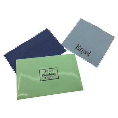 China Customized Sustainable Mini Metal 925 Silver Anti Tarnish Debossed Anti Tarnish Polishing Polish Cleaning Cloth With Card And Logo for sale