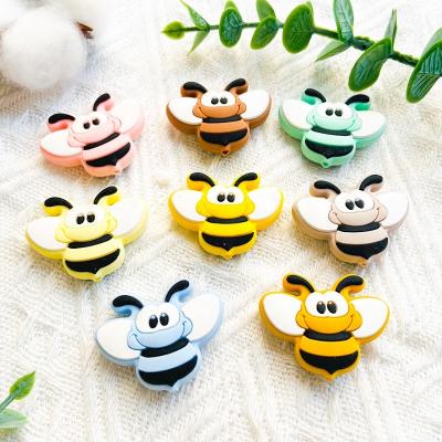 China Soft Toy Cartoon Bee BPA Free Silicone Beads Rodent Teether Chewing Beads Baby Silicone Nipple Chain Accessories DIY for sale