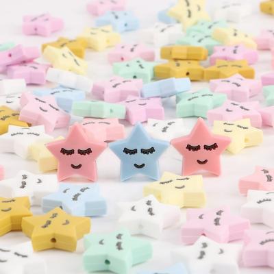 China Toy New Cartoon Stars Baby Soft Food Rodent BPA Free Silicone Teething Care Pacifier Silicone Beads for sale