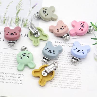 China Soft Baby Toy Silicone Rabbit Clips BPA Free Baby Dummy Animal Pacifier Teether DIY Caregiver Soother Toy Gift Sensory Accessories for sale