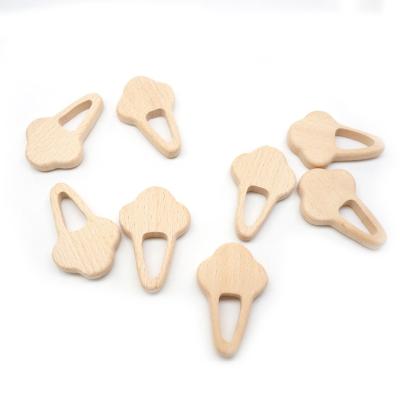 China Nature Eco-Friendly Soft Organic Toy Wooden Teether Ring DIY Unfinished Baby Infant Rattle Grasping Wooden Toy for sale