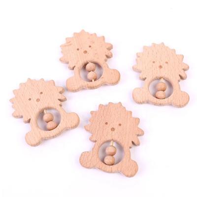 China Musical Walker Toy Wooden Educational Toys Gifts Montessori Toy Baby Rattle Toys Lion Hand Rattle Soft Teether for sale