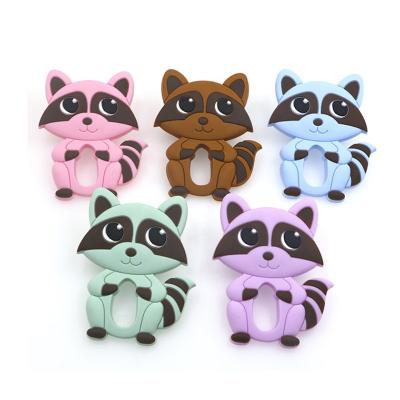 China Soft Toy Raccoon Silicone Baby Teether Rodent Baby Teething Toys BPA Free Chewable Animal Shape Baby Products Care Gift for sale