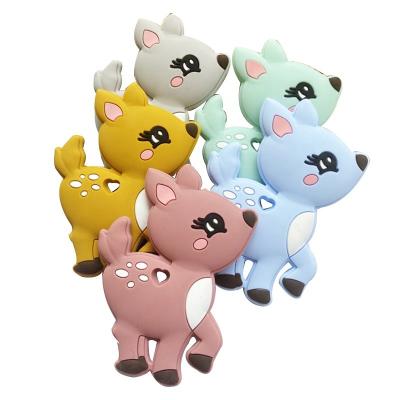 China Soft Toy Fawn Silicone Baby Teether Rodent Baby Teether Toys Chewable Animal Shape Baby Products Care Gift for sale