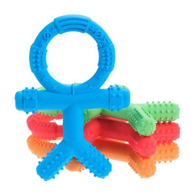 China Toy Baby Silicone Teether Food Soft Grade Human Shape Baby Teething DIY Pacifier Chain Accessories Kids Toys for sale