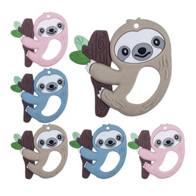 China Toy Silicone Sloths Teether Baby Soft Teething Ring Rodent Teeth Care Beads Children's Molar Toys BPA Free for sale