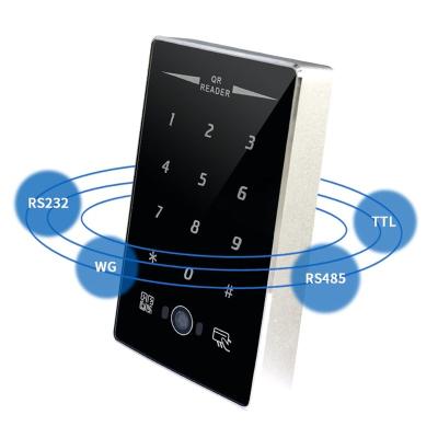 China Waterproof Tempered Glass NFC Scanner GT RS232 RS485 PIN Keyboard Access Control QR Code Reader (code window) RFID EMID/IC for sale