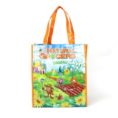 China 100% Customized Logos Eco-friendly Printing Recyclable Non Woven Reusable Shopping Laminated PP Woven Tote Bag Shopping Bag for sale