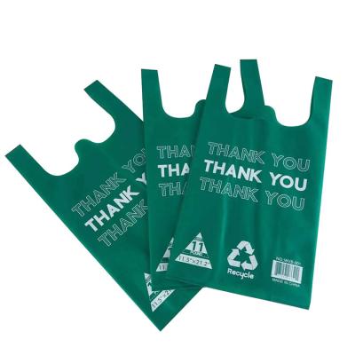 China 100% Eco-friendly Biodegradable Groceries Die Cut Reusable Supermarket Shopping Bag T-shirt Bag Food Packaging Non Woven Bag for sale