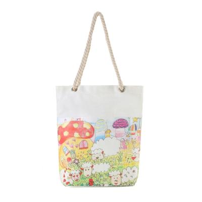 China 100% hemp rope canvas material eco-friendly portable eco-friendly shopping bags accept custom logo for sale