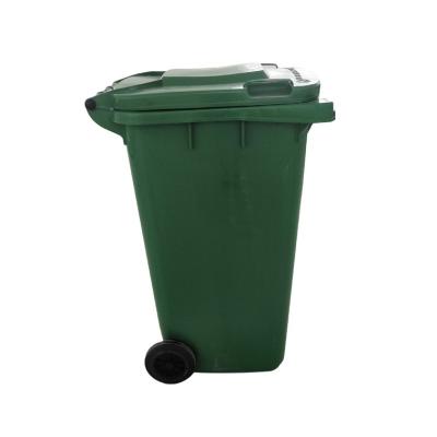 China Plastic Movable Rubbish Bin Waste Bin Two Wheels Sustainable 240 Liter Waste Bin for sale