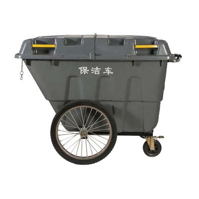 China Factory Price 400ltr HDPE Sustainable Waste Bin With Wheels And Lid Plastic Bin for sale