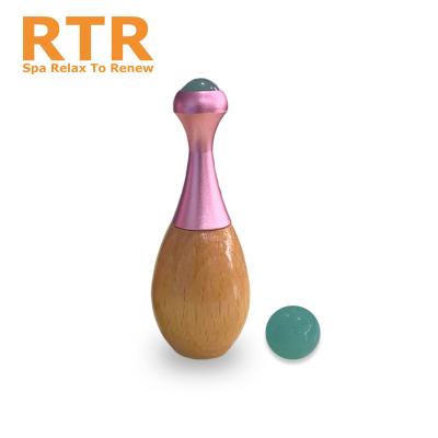 China Comfortable Wholesale mini jade roller skin care massage custom logo natural pink green jade roller gua sha for eye christmas gift 2023 for sale