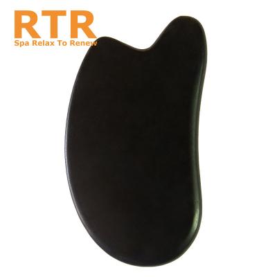 China Comfortable Natural Jade Stone Facial Gua Sha Board with Box Green Scraping Massage Guasha Tool MS Xiuyan Jade Gua Sha Stone for sale