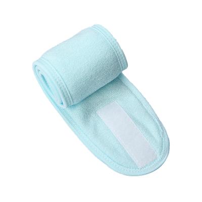 China Vintage Custom Logo Soft Microfiber Stretch Towel Facial Hair Wrap Embroidered Headband Cosmetic With Logo For Makeup & Shower for sale