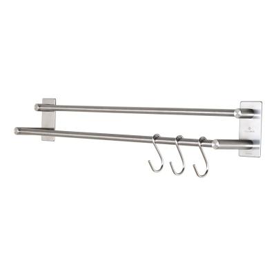 China Fashion Bathroom Accessories Double Poles Stainless Steel Bathroom Towel Rack for sale