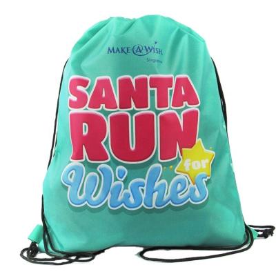 China Eco-friendly Wholesale Different Styles Of 210D And 420D Polyester Waterproof Folding Drawstring Bag for sale