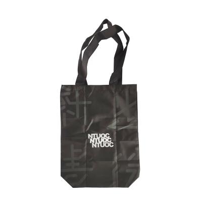 China Custom Wholesale Custom Foldable Pocket Printed Shopping Foldable Shopping Bag Handled Bags Pocket Polyester Folding Grocery Bag for sale