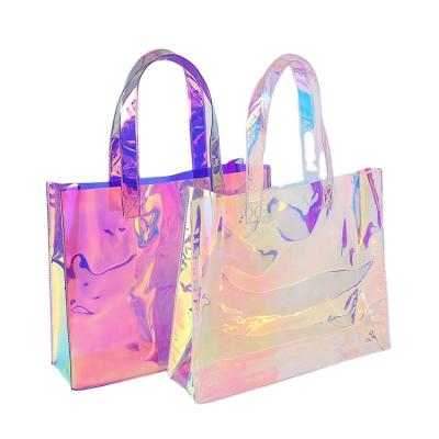 China Custom Printed Transparent Clear Candy Jelly Bag PVC Shoulder Shop Eco Bag Women Waterproof for sale