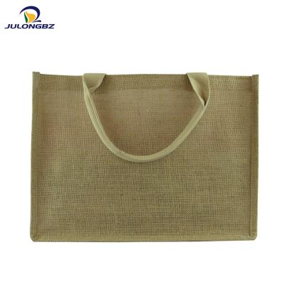 China Wholesale Portable Natural Handled Jute Bag Tote Shopping Jute Bag for sale