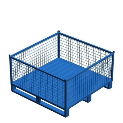 China New Product Non-slip Mesh Pallet Logistics Metal Stackable Foldable Single Sided Fixed Pallet Cage for sale