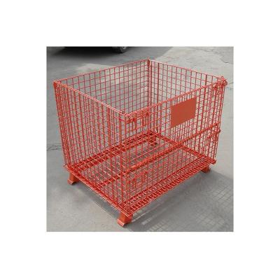 China Heavy Duty Steel Foldable Pallet Cage Warehouse Storage and Logistics Storage Cage Industrial Sale for sale