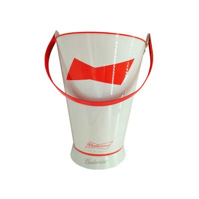 China Sustainable Tall Ice Bucket With Stand And Handle Beer Ice Bucket Galvanized Ice Bucket With Custom Printing for sale