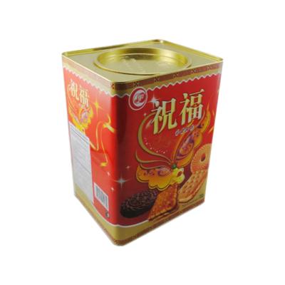 China Large Rectangle Biscuit Biscuit Tin Box Rectangle Tin Boxes Snack Box Container Metal Large Rectangular Tin Box for sale