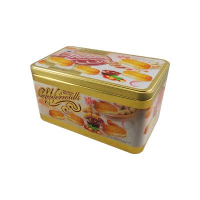 China Large Rectangular Food Tin Box For Cookie Biscuit Snack Biscuit Tin Rectangle Tin Boxes for sale