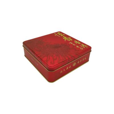 China Food Custom Printing Square Biscuit Cookies Tin Box Square Food Grade Tin Box From China for sale