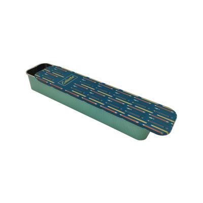 China Long Lid Cosmetic Sliding Tin Box For Dentist Tools Sliding Tin Case With Custom Printing for sale