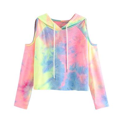 China Yuehui Breathable Fashion Hot Women Tie Dye Drop-Shoulder Hoodie Long Sleeve Sweatshirt OEM and ODM for sale