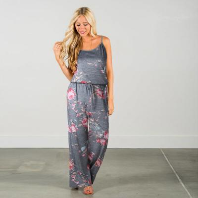 China Anti-pilling Yuehui Digital printed sling women plus size floral elegant and generous jumpsuit overalls for sale