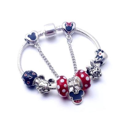 China 2022 latest fashionable cartoon kids charm bracelets mickey mouse bracelet for sale