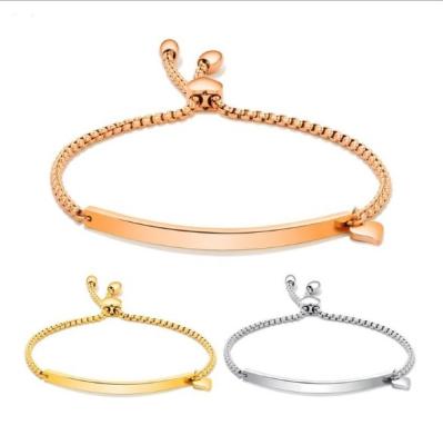 China Amazon Wish Wear Daily Top Sale Stainless Steel Bangle Women Adjustable Golden Rope Bracelet for sale