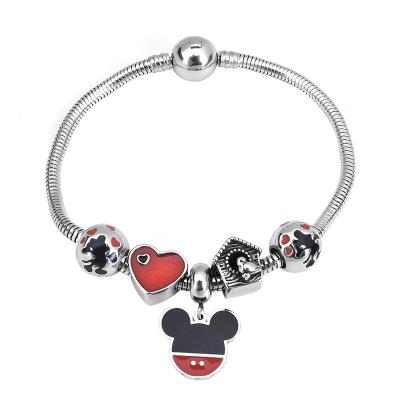 China DIY TRENDY Stainless Steel Charm Bracelet For Women Mickey Charm Bracelets for sale