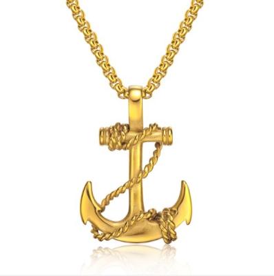 China Gold Daily Anchor Necklace Stainless Steel Hiphop Necklace Mens Ebay Wear Pendant Necklace for sale