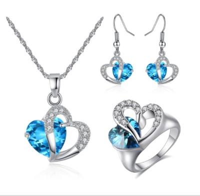 China Women Korean Rhinestone Rhinestone Jewelry Set Bridal Wedding For Christmas Gift for sale