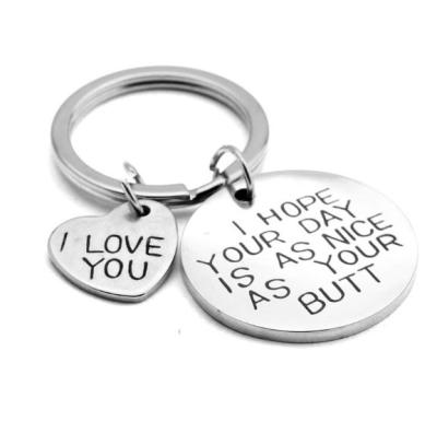 China Promotion Gift I Love You Metal Charm Key Chain Stainless Steel Key Chain for sale