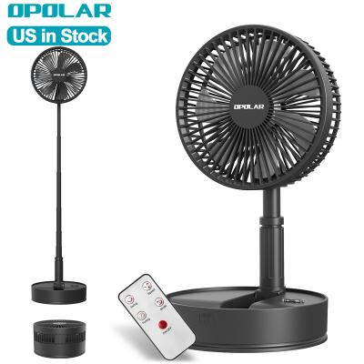 China OPOLAR 7200mAh Portable Foldable Hotel Standing Fan with Wireless Rechargeable Folding Remote Control Fan Pedestal Floor Stand Fan for sale