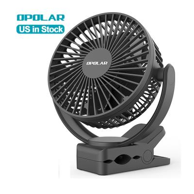 China OPOLAR 5000mAh Outdoor Rechargeable Battery Powered 3 Speeds 360 Degree Adjustable USB Portable Electric Clip on Mini Table Fan for sale