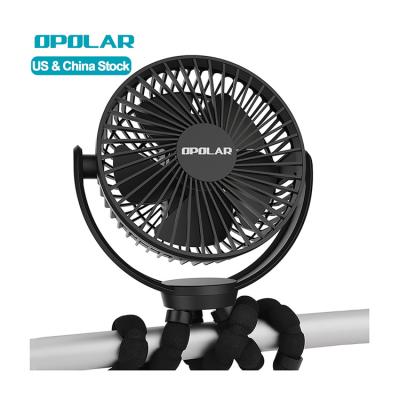 China Best Selling Hotel OPOLAR 3 Speed ​​5000mAh 3 Quiet Battery Powered Portable Rechargeable 360 ​​Degree Rotation Clip Fan With Flexible Travel for sale