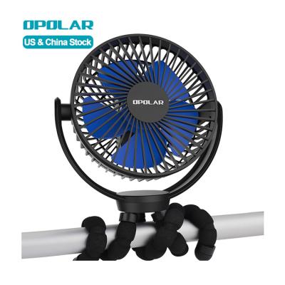 China Hotel OPOLAR 5000mAh Battery Operated 3 Speeds 360 Degree Rotation Clip Portable Rechargeable Cooling Electric Fan with Flexible Tripod for sale