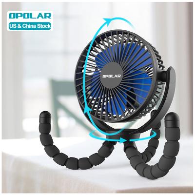 China Small Stroller Hotel OPOLAR Clip Fan Portable Wireless Fan 5000mAh Rechargeable Battery With Clamp Mini Clip On Fan for sale