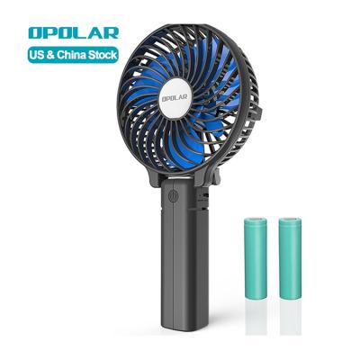 China OPOLAR Outdoor USA In The Outdoor Portable Handy Fan Mini Handheld Fan Rechargeable Stock 2x2200mAh Rechargeable Batteries Handheld Fan for sale