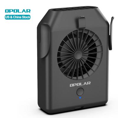 China OPOLAR 5000mAh Portable Waistband Battery Powered Fan Personal Mini Clip Fan For Outdoor USB Rechargeable Personal Rechargeable Fan for sale