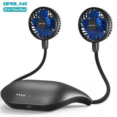 China OPOLAR 10000mAh USB Rechargeable Car Fan Around The Neck Air Cooler Portable Fans And Portable Electric Wireless Mini Neck Fan for sale