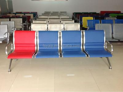 China Waiting Chair Stainless Steel Airport Chair With Blue Cushion Or With A Tea Table (YA-82A) for sale