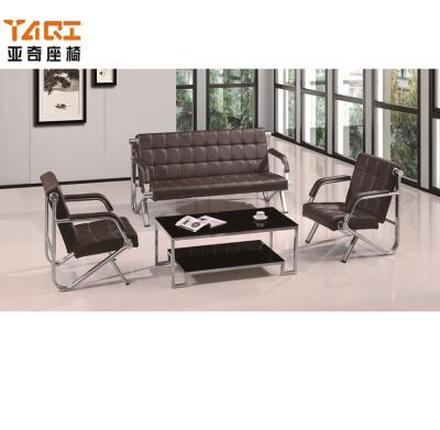 China Corner Sofa Design Special Black Steel Frame Office Leather Sofa (YA-321) for sale